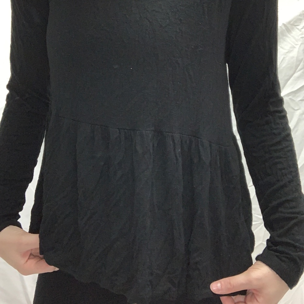 Soft Peplum Long Sleeve Shirt